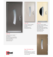 Type 1122 LivingLine – Chiselled Stone Sandblast Glass LivingLine Door, Six Glass Stones, Reflo Glass, Beige Grey Interior, Advanced Multipoint Lock, 2100 Color Combinations